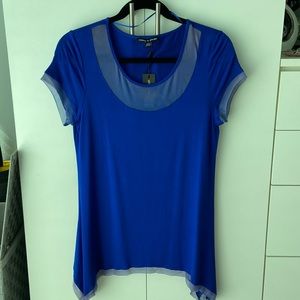 Cable & Gauge - Cobalt Blue Short sleeve - light Blue-Purple Mesh - Size M - NWT